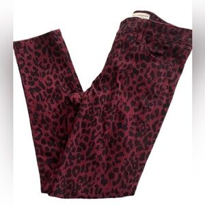Social‎ Standard Sanctuary Women's Size 6 Maroon Cheetah Twill Ankle Skinny